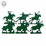 Солдатики из пластика Конные сержанты. (6 шт., пластик, темно-зеленый), Воины и битвы - фото
