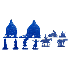 Солдатики из пластика Половецкий стан, Полный комплект (10 шт, синий цвет, в кор), Воины и битвы