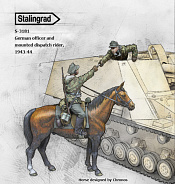 Сборная фигура из смолы German… (2 fig + horse) 1/35, Stalingrad - фото