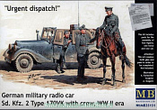 Сборные фигуры из пластика «Срочное донесение» Немецкий военный радио-автомобиль (1/35) Master Box - фото
