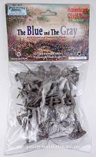 Солдатики из пластика Гражданская война в США, набор №1 (12 шт, цвет-серый, серия 10), 1:32 Paragon - фото