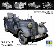 Сборные фигуры из пластика Sd.Kfz. 2 Type 170VK, German military radio car (1/35) Master Box - фото