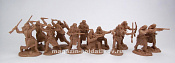 Солдатики из пластика Апачи, набор №2, серия 3 (коричневый, 12 фигур), 1:32 Paragon - фото