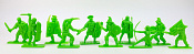 Солдатики из пластика Последняя битва, набор из 10 фигур (зеленый) 1:32, ИТАЛМАС - фото