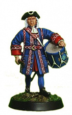Сборная миниатюра из металла Барабанщик. Французская гвардия 1701 г (40 мм) Драбант - фото