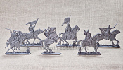 Солдатики из пластика Русские конные витязи (6 шт, пластик, серебряный) Воины и битвы - фото