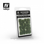 Ярко-зеленая трава, сухой пучок Vallejo Scenery, имитация. Высота 12 мм - фото