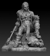 Сборная миниатюра из смолы Орчиха, 54 мм, Chronos miniatures - фото