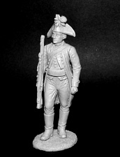 Сборная миниатюра из металла Рядовой егерских полков, Россия 1799, 54 мм, Chronos miniatures - фото