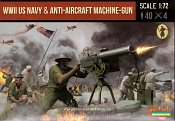 Солдатики из пластика WWII US Navy & Anti-Aircraft Machine-Gun (1/72) Strelets - фото