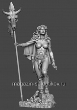 Сборная модель из металла Миры Фэнтези: Королева варваров, 75мм, Chronos Miniatures - фото