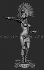 Сборная миниатюра из смолы Миры Фэнтези: Жрица, 54 мм, Chronos miniatures - фото